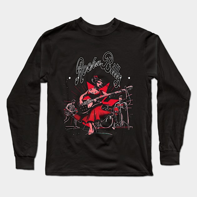 Rockabilly Long Sleeve T-Shirt by MckinleyArt